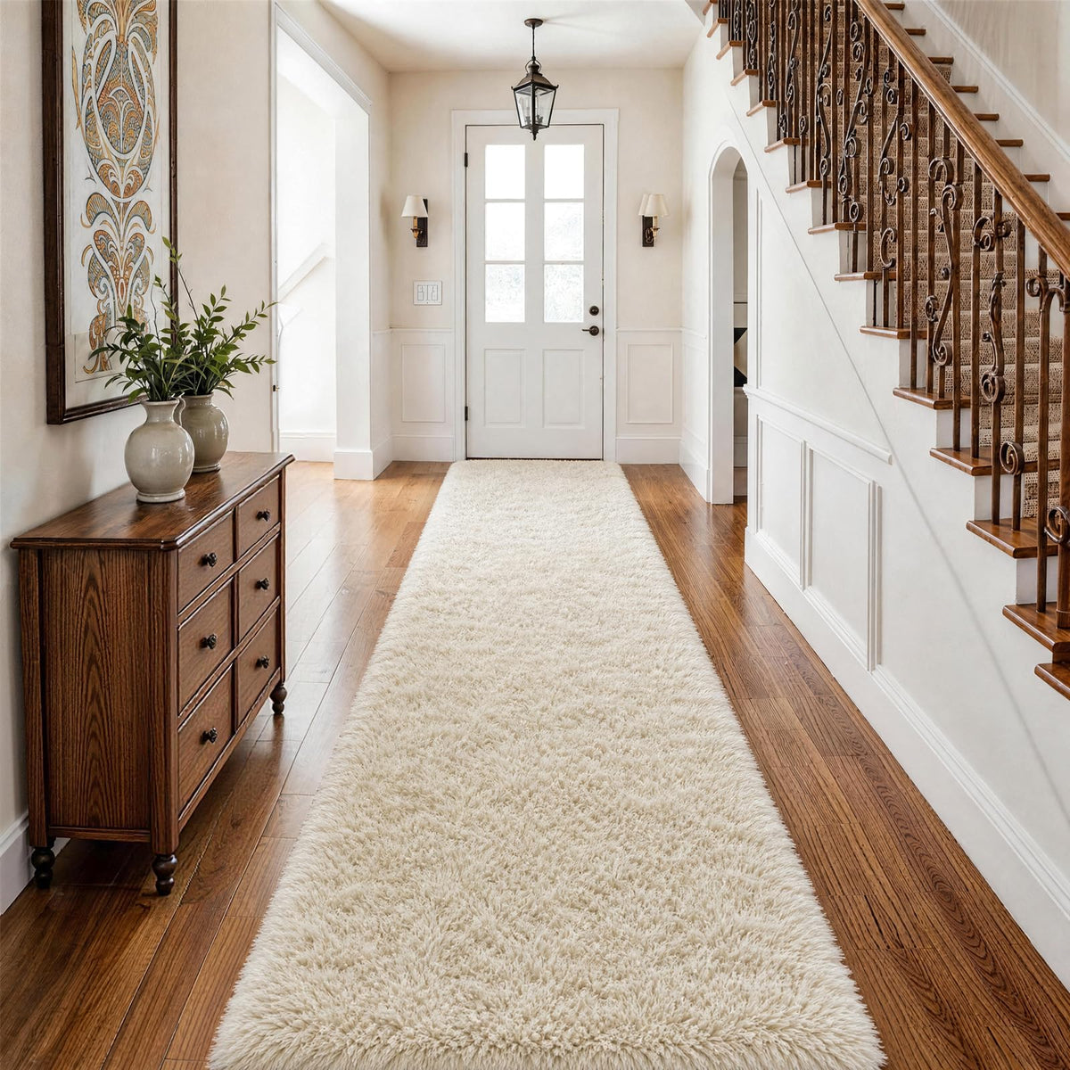 Ophanie 5x7 Area Rugs for Living Room Ivory, Fluffy Shag Large Fuzzy Plush Soft Rug, Shaggy Floor Big Carpets for Bedroom Nursery, Kids Home Decor Aesthetic with Over 99 pcs Pile fibers