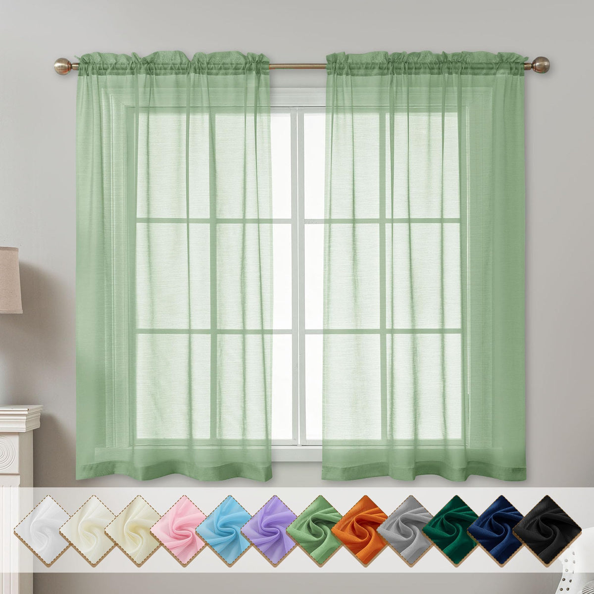 Natural Sheer Curtains 96 Inches Long Rod Pocket