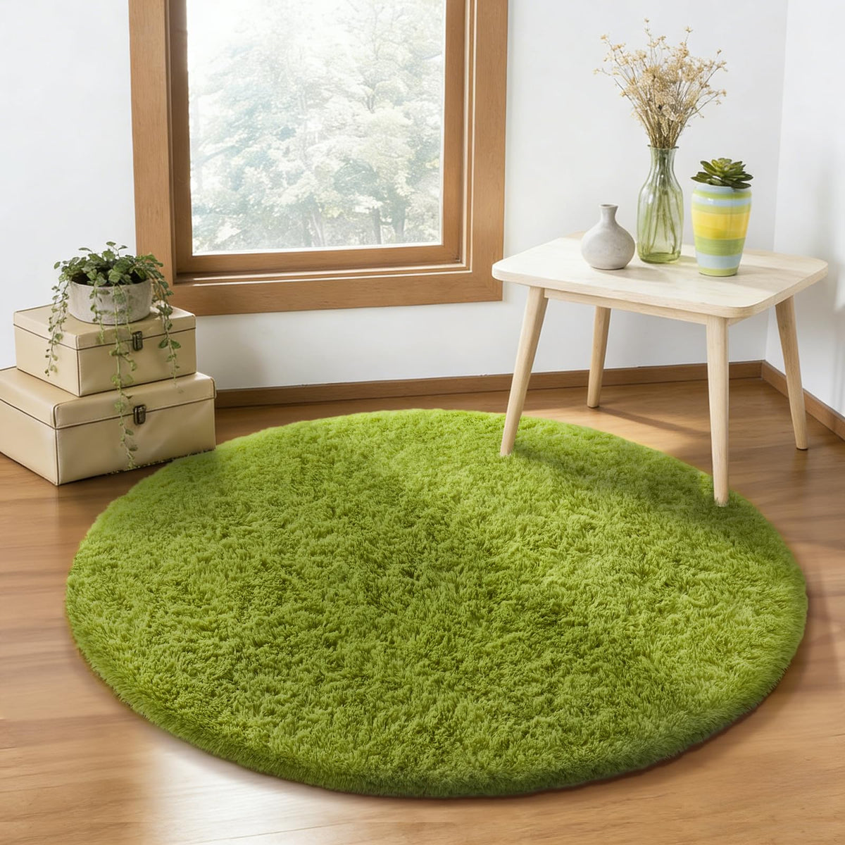 Ophanie 5x7 Area Rugs for Living Room Ivory, Fluffy Shag Large Fuzzy Plush Soft Rug, Shaggy Floor Big Carpets for Bedroom Nursery, Kids Home Decor Aesthetic with Over 99 pcs Pile fibers