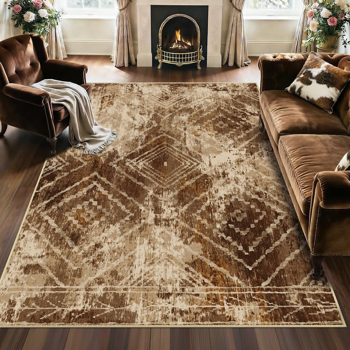 BESTSWEETIE 5'x7' Washable Area Rug for Living Room Bedroom Lightpink