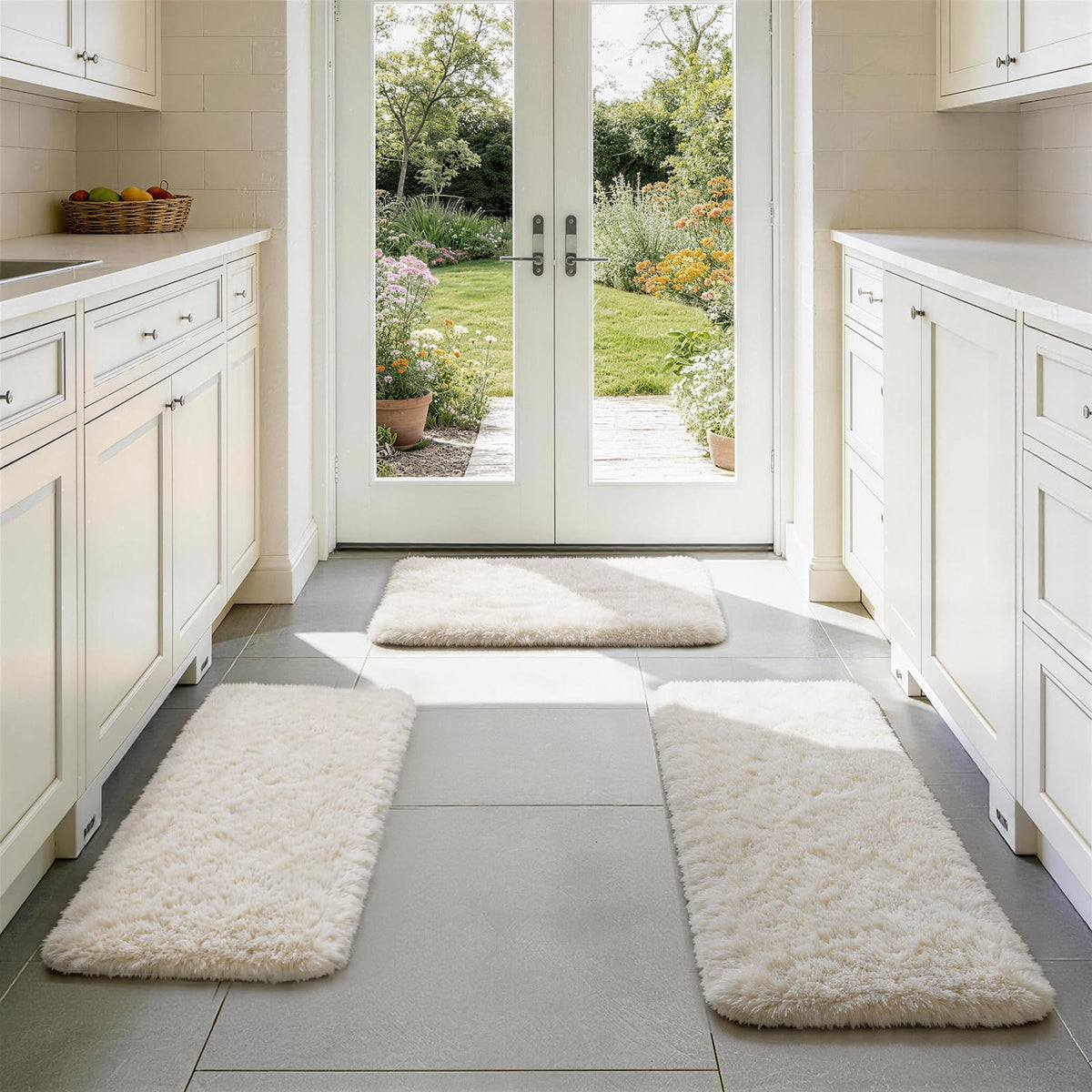 Ophanie 5x7 Area Rugs for Living Room Ivory, Fluffy Shag Large Fuzzy Plush Soft Rug, Shaggy Floor Big Carpets for Bedroom Nursery, Kids Home Decor Aesthetic with Over 99 pcs Pile fibers