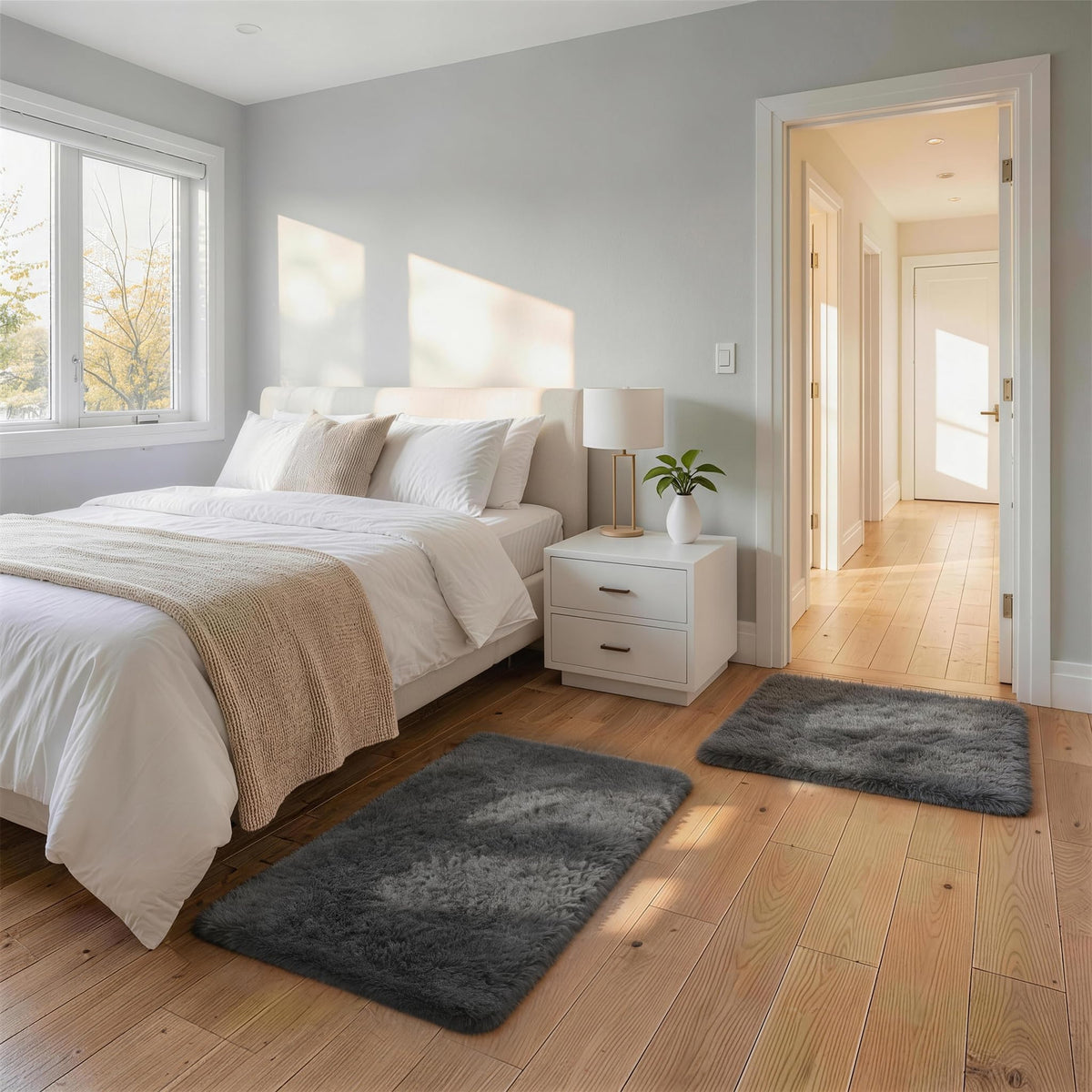 Ophanie 5x7 Area Rugs for Living Room Ivory, Fluffy Shag Large Fuzzy Plush Soft Rug, Shaggy Floor Big Carpets for Bedroom Nursery, Kids Home Decor Aesthetic with Over 99 pcs Pile fibers