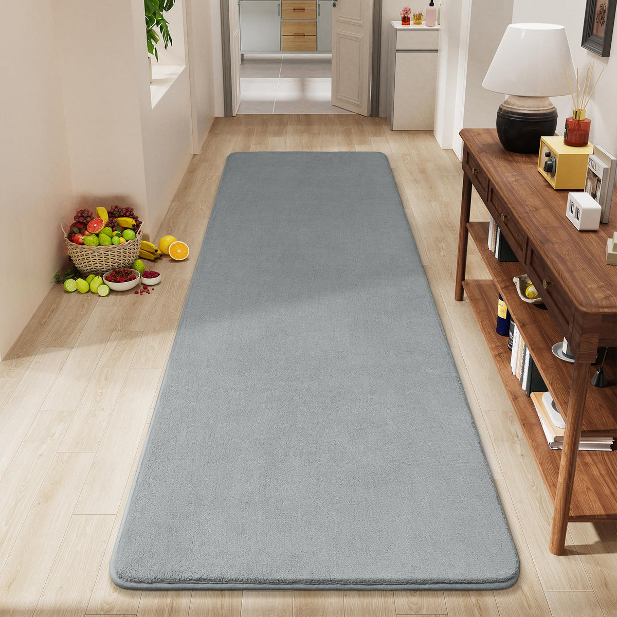 Amearea Modern Area Rugs for Bedroom Living Room, 4x6 Black Memory Foam Rug