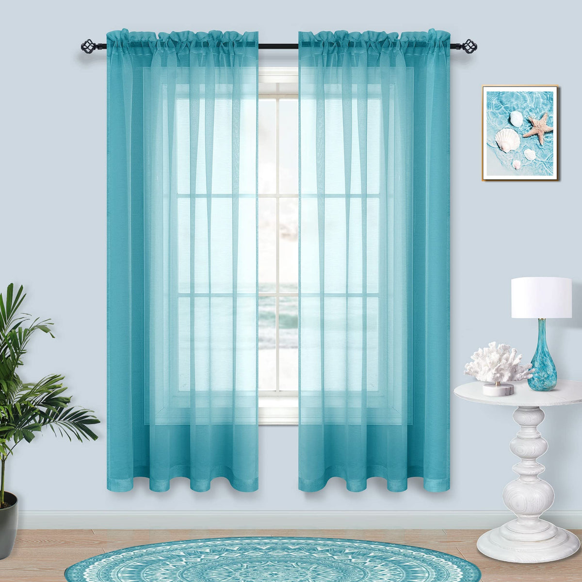 Pitalk Terracotta Curtains 84 Inch Length for Living Room 2 Panel Sets Rod Pocket Sheer Curtains for Living Room Rust Burnt Orange Red
