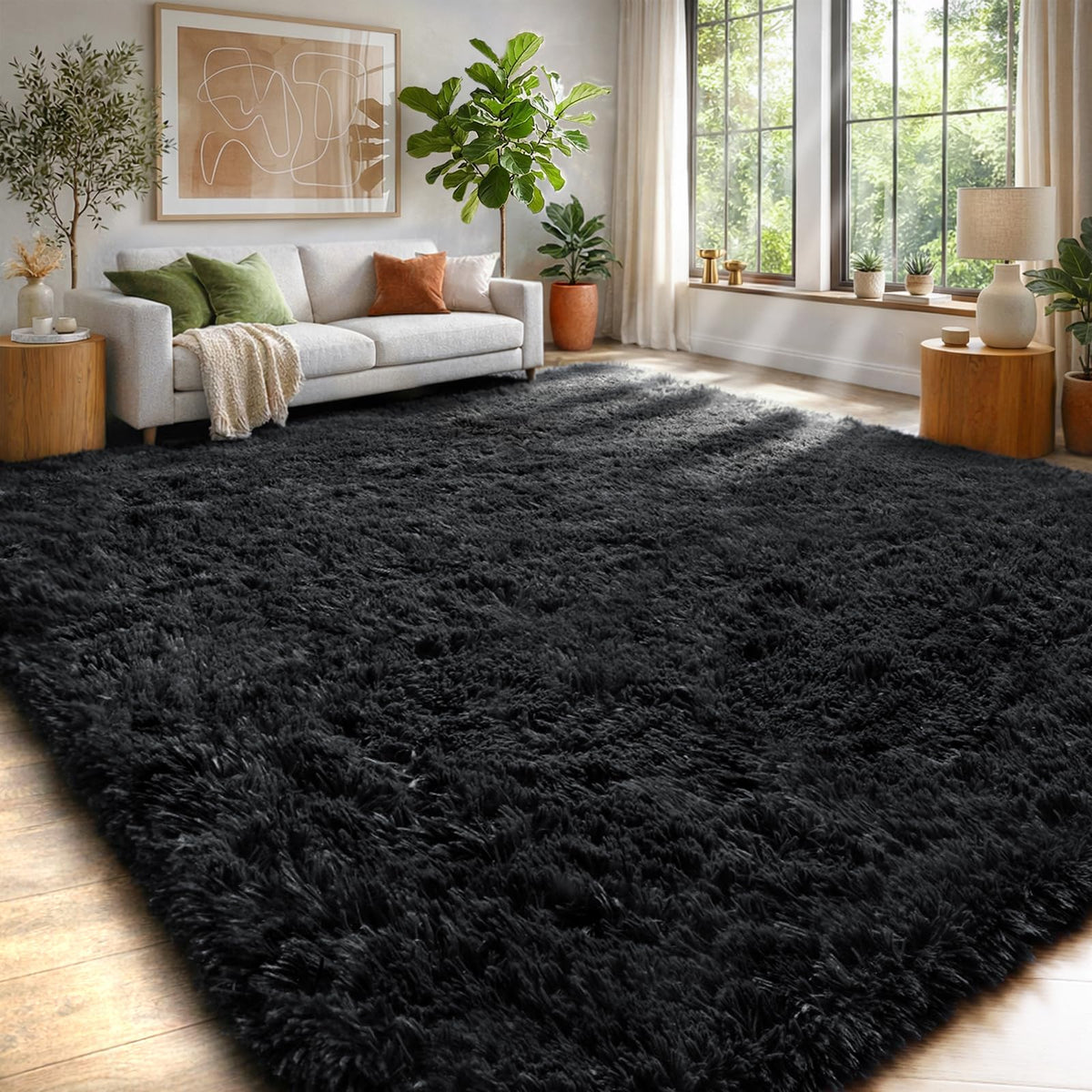 Rainbow Area Rugs for Girls Bedroom Fluffy Soft Vibrant Rugs Kids Playroom