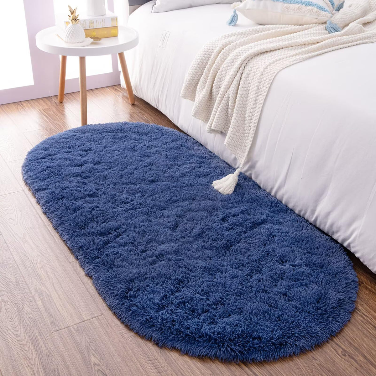 Noahas 2x6 Black Fluffy Soft Runner Rug Non-Slip for Bedroom Dorm Hallway