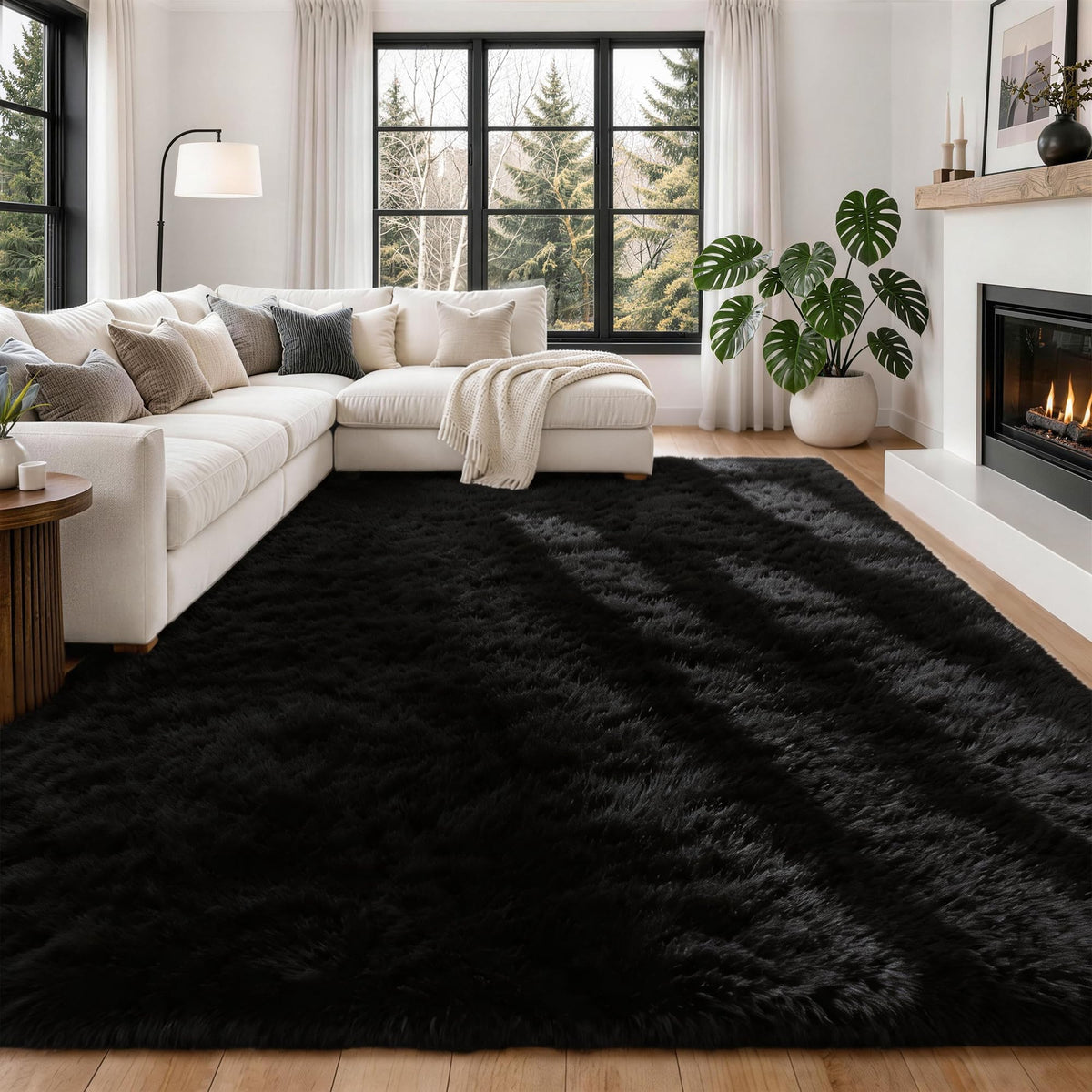 6x9 Area Rugs for Living Room Bedroom,Ultra Soft Fluffy Shag Rug Grey