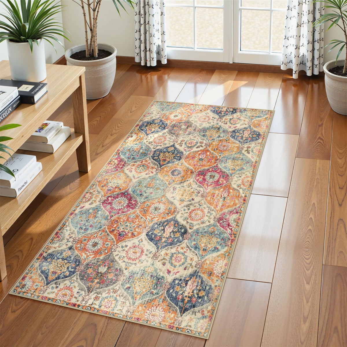 Lahome Moroccan Washable Small Area Rug, 3x5 Rug for Bedroom Living Room