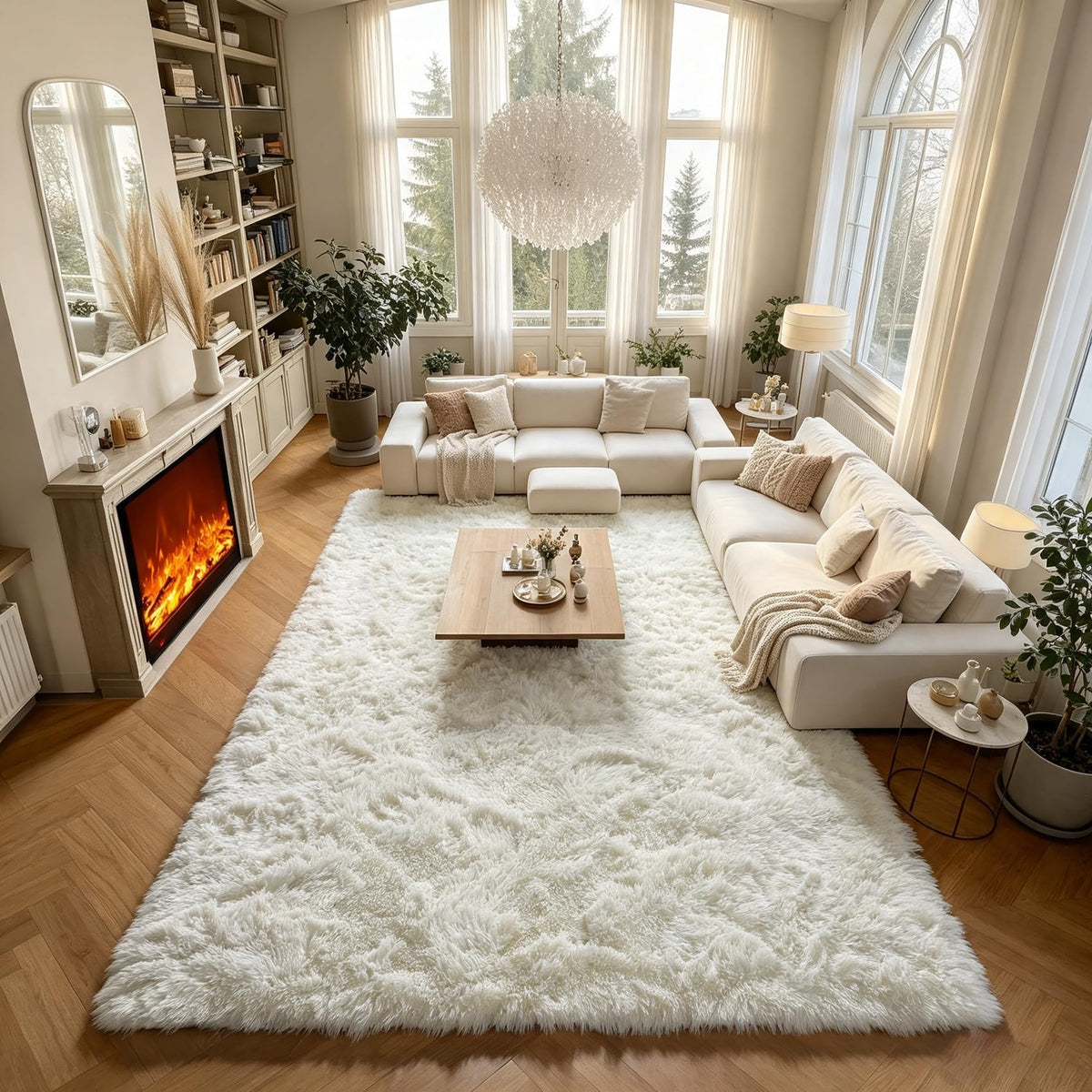 Runner Rugs for Bedroom Living Room, 2x6 Tie-Dyed Beige Hallway Area Rug