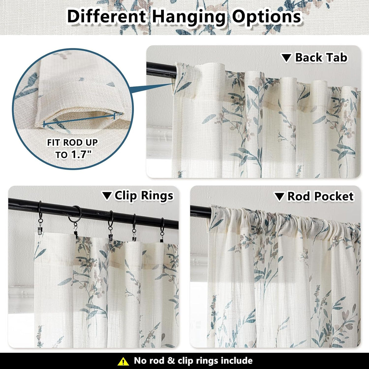 MYSKY HOME Sheer Linen Curtains 84 Inch Length Light Filtering 2 Panels