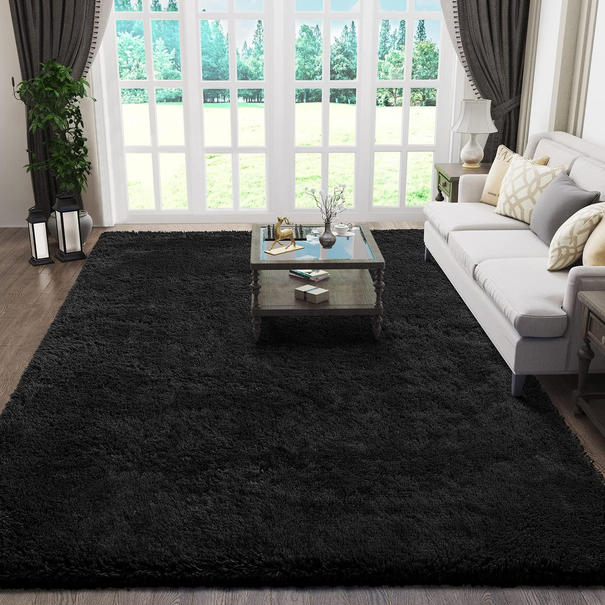 Ophanie 5x7 Area Rugs for Living Room Ivory, Fluffy Shag Large Fuzzy Plush Soft Rug, Shaggy Floor Big Carpets for Bedroom Nursery, Kids Home Decor Aesthetic with Over 99 pcs Pile fibers
