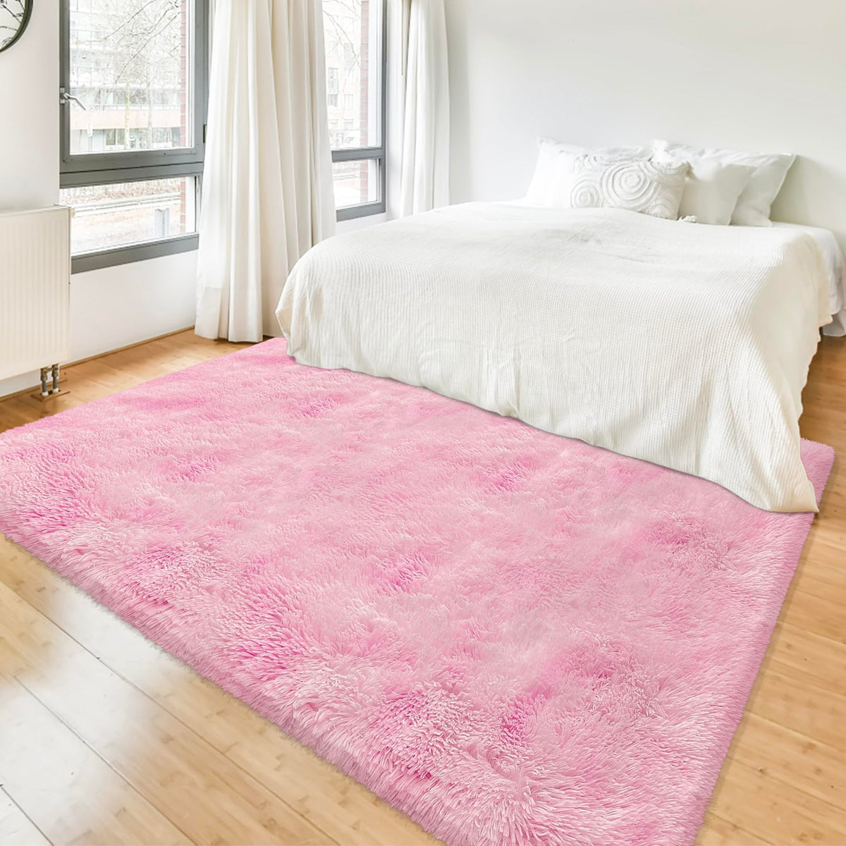 Tie-Dyed Runner Rug for Bedroom Black Grey 2x6ft Fluffy Area Rug Bedside Runner Rug for Kids Room Boys Teens Nursery Baby Living Room Dorm Home Decor Carpets