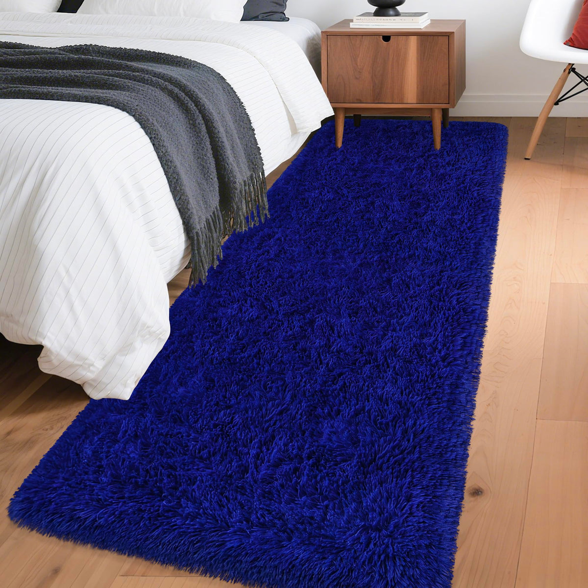 Tie-Dyed Runner Rug for Bedroom Black Grey 2x6ft Fluffy Area Rug Bedside Runner Rug for Kids Room Boys Teens Nursery Baby Living Room Dorm Home Decor Carpets