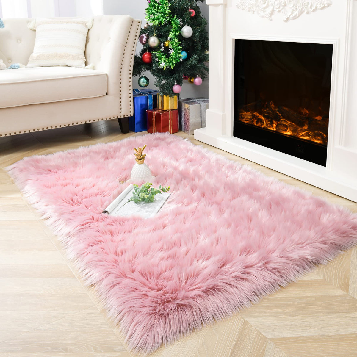 Noahas 2x6 Black Fluffy Soft Runner Rug Non-Slip for Bedroom Dorm Hallway