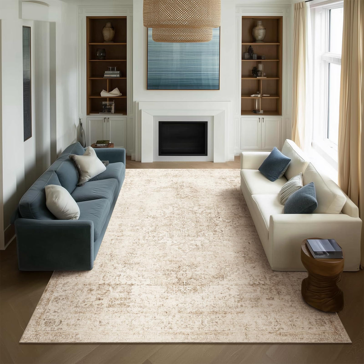 Machine Washable Rugs for Living Room: 8x10 Area Rugs for Bedroom