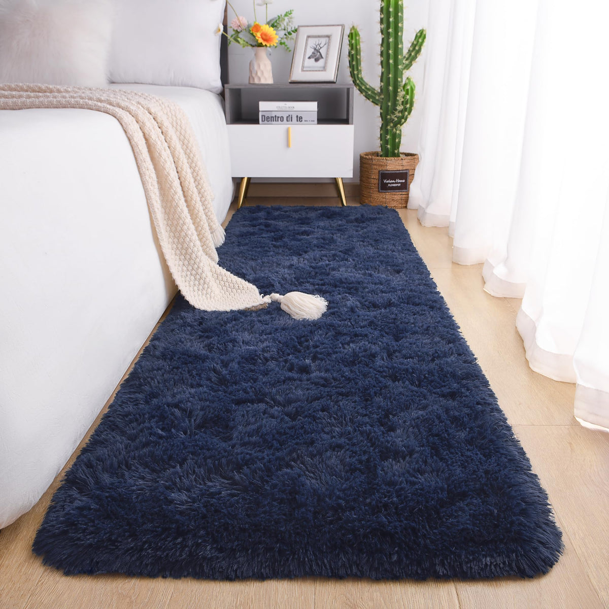 Chicrug Soft Runner Rug for Bedroom Living Room Plush Fluffy Rugs 2x6