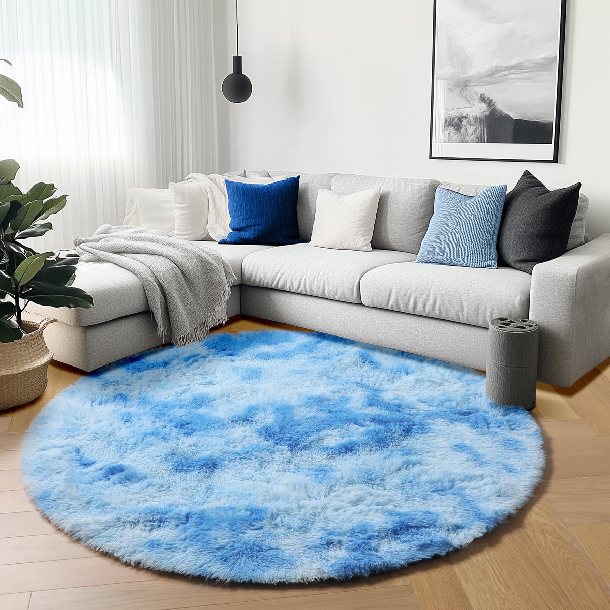 Runner Rugs for Bedroom Living Room, 2x6 Tie-Dyed Beige Hallway Area Rug