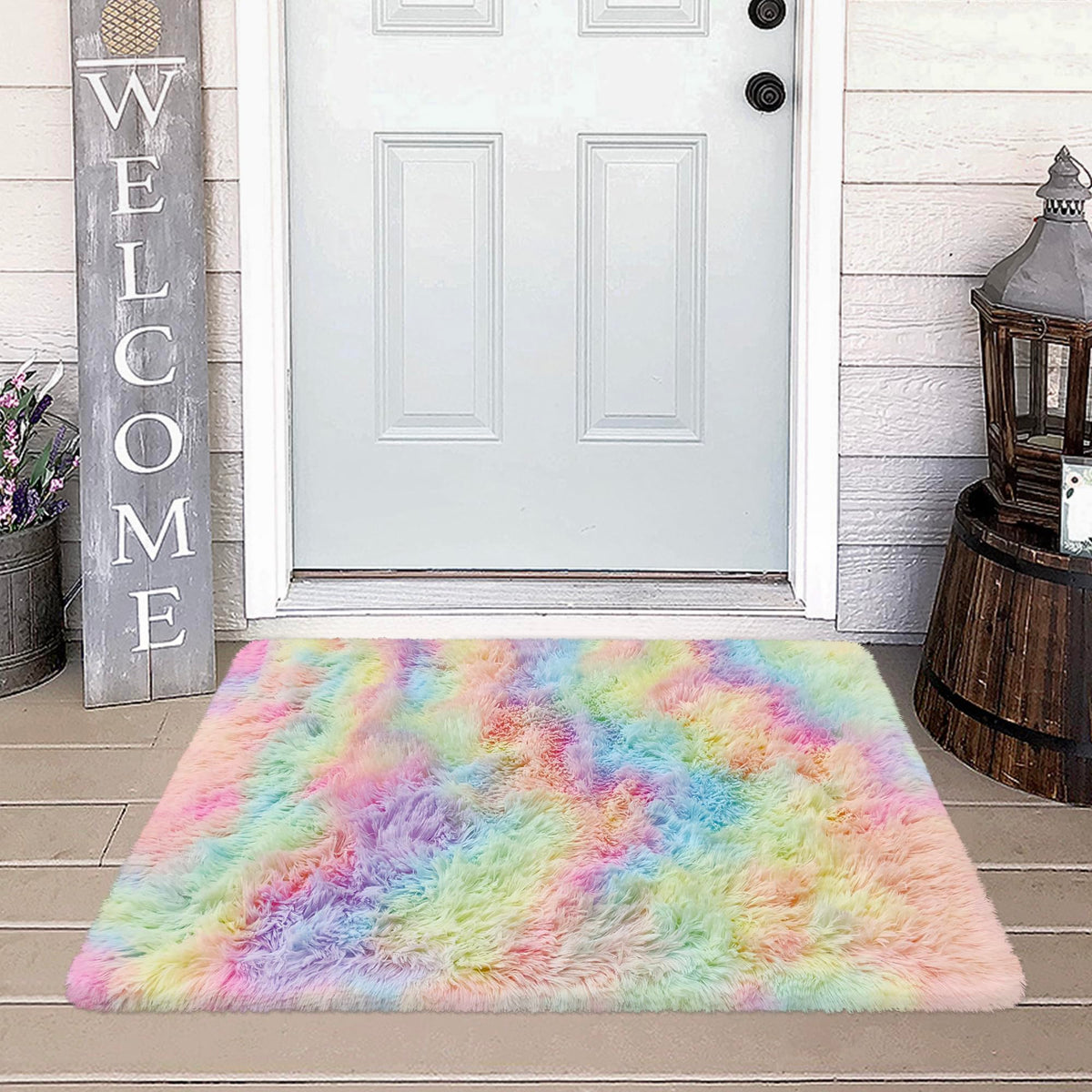 Tie-Dyed Runner Rug for Bedroom Black Grey 2x6ft Fluffy Area Rug Bedside Runner Rug for Kids Room Boys Teens Nursery Baby Living Room Dorm Home Decor Carpets