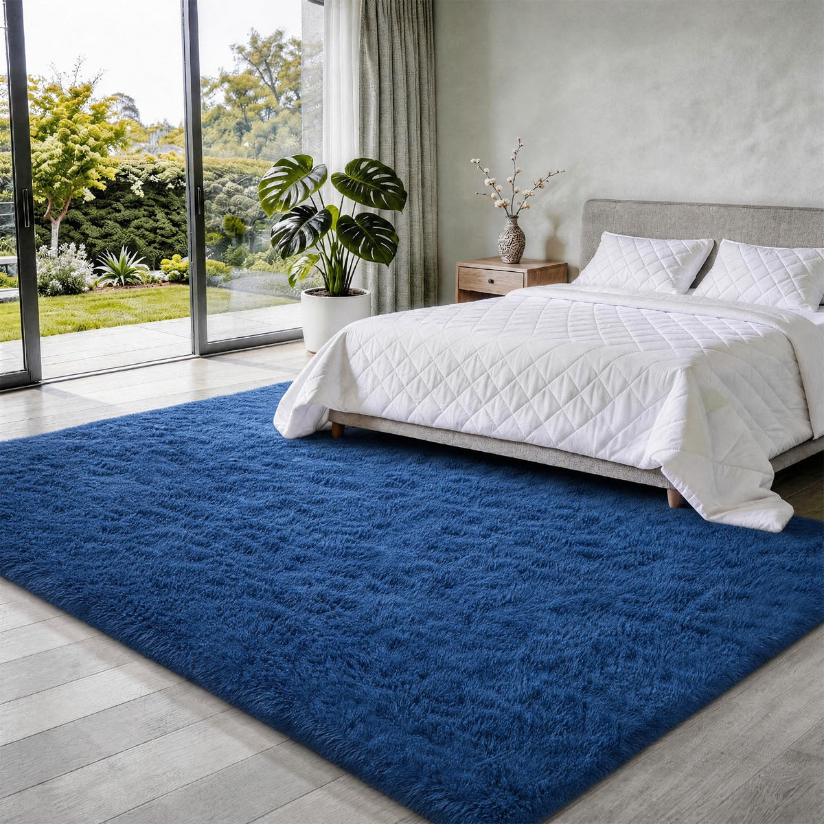 Ophanie Area Rugs for Living Room Bedroom, Washable Non-Slip Fluffy Soft Grey Shag Carpet, Indoor Floor Gray 4x6 Fuzzy Shaggy Living Room Plush Rug for Kids Home Dorm Decor Aesthetic