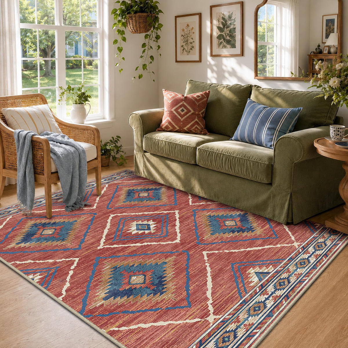 BESTSWEETIE 5'x7' Washable Area Rug for Living Room Bedroom Lightpink