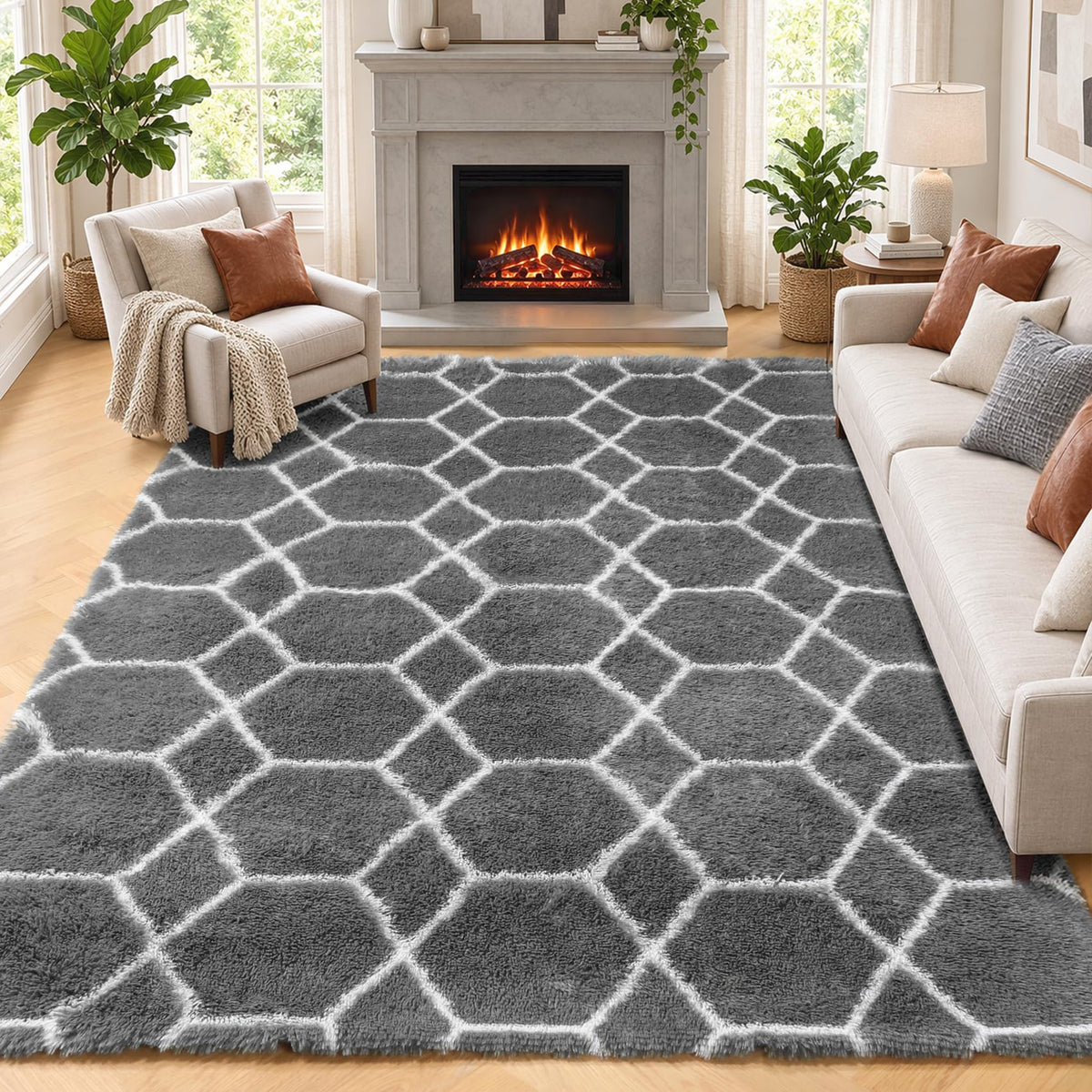 Runner Rugs for Bedroom Living Room, 2x6 Tie-Dyed Beige Hallway Area Rug