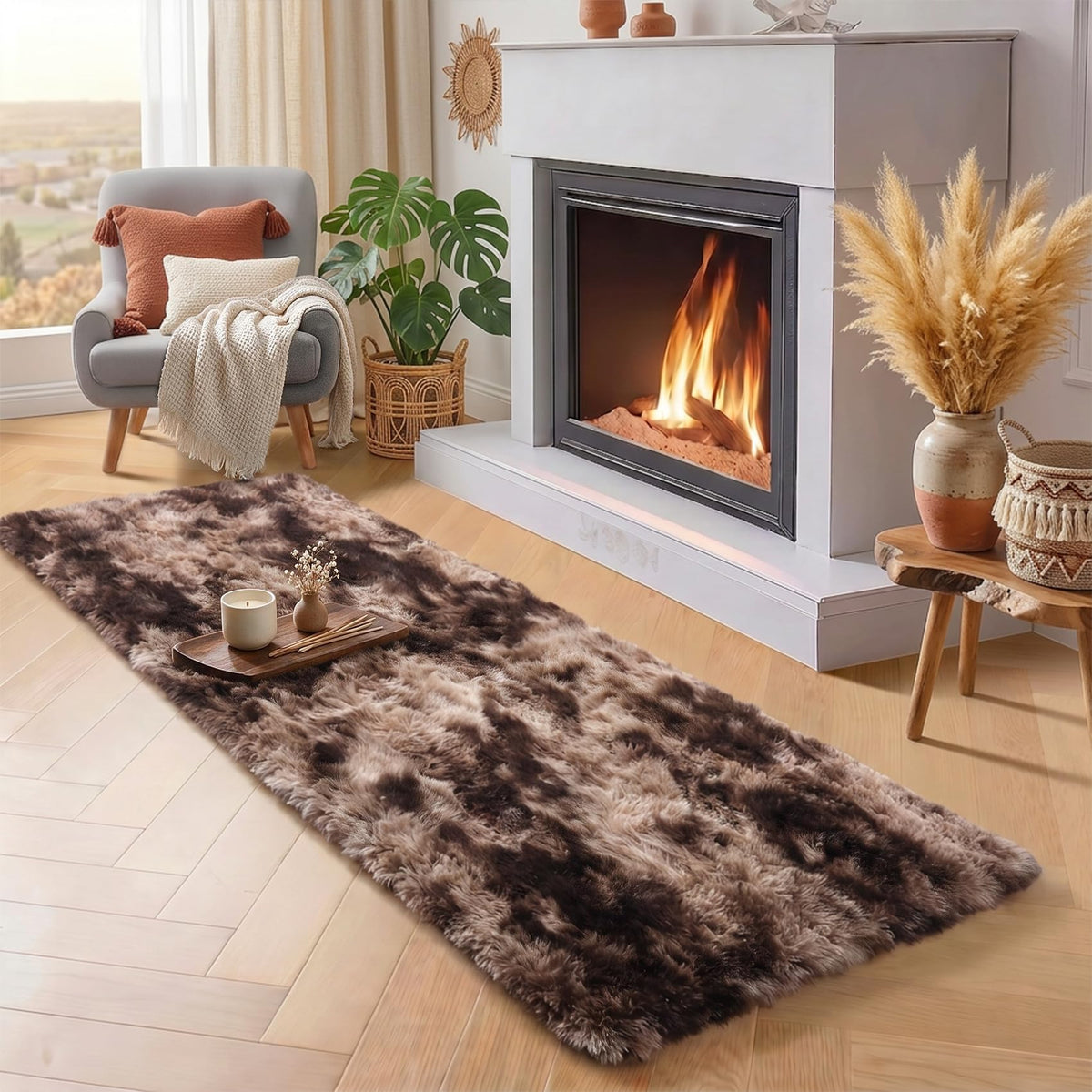 Rainbow Area Rugs for Girls Bedroom Fluffy Soft Vibrant Rugs Kids Playroom