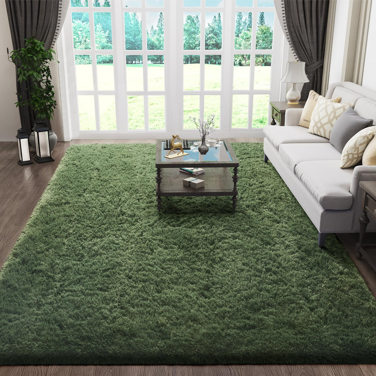 Ophanie 5x7 Area Rugs for Living Room Ivory, Fluffy Shag Large Fuzzy Plush Soft Rug, Shaggy Floor Big Carpets for Bedroom Nursery, Kids Home Decor Aesthetic with Over 99 pcs Pile fibers