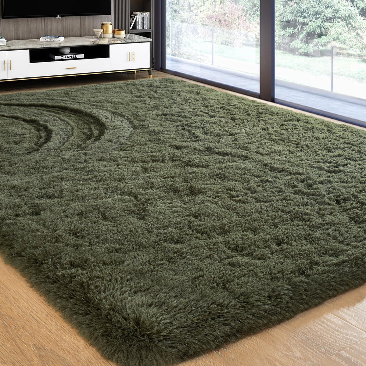 Softlife Rugs for Bedroom 4x5.3 Feet Purple Area Rug for Living Room Super Soft Shaggy Rugs for Dorm Fluffy Fuzzy Carpets Long Plush Bedside Rug Nursery Girls Boys Kids Room Home Christmas Decoration