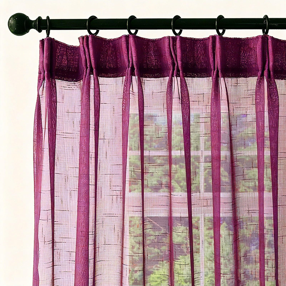 Off White Sheer Curtains 84 Inches Long Pinch Pleat Linen Textured Ceiling