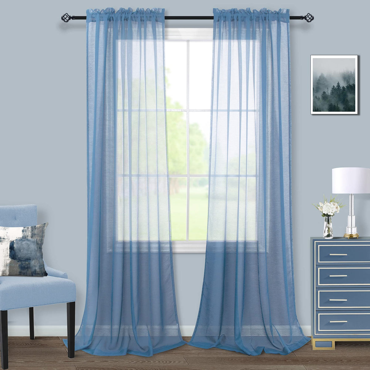 Pitalk Terracotta Curtains 84 Inch Length for Living Room 2 Panel Sets Rod Pocket Sheer Curtains for Living Room Rust Burnt Orange Red