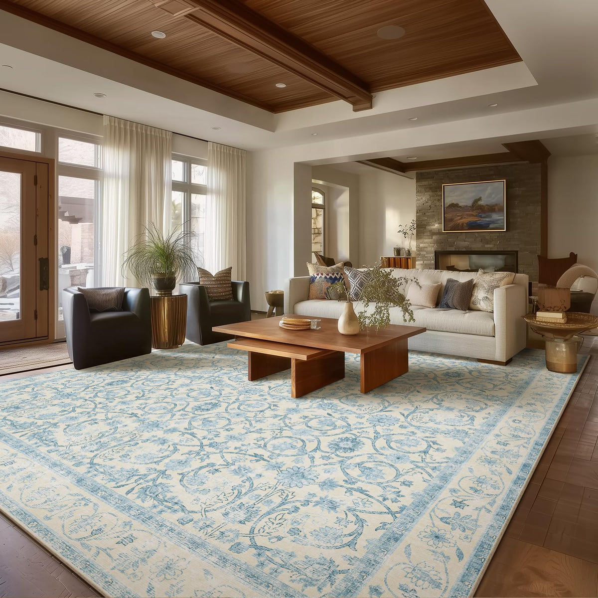 Machine Washable Rugs for Living Room: 8x10 Area Rugs for Bedroom