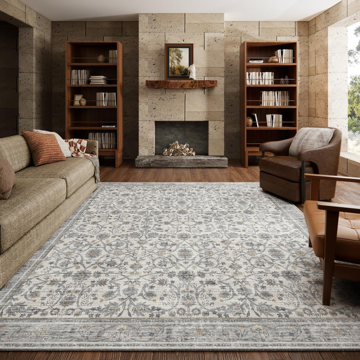 Machine Washable Rugs for Living Room: 8x10 Area Rugs for Bedroom