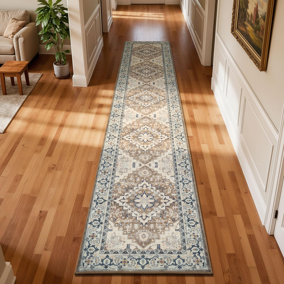 Lessymo 8 x 10 Area Rugs for Living Room, Machine Washable Rug Grey White