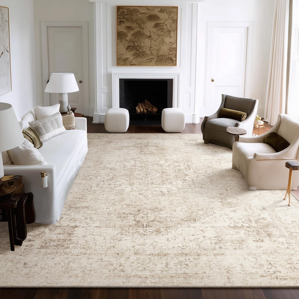 Machine Washable Rugs for Living Room: 8x10 Area Rugs for Bedroom
