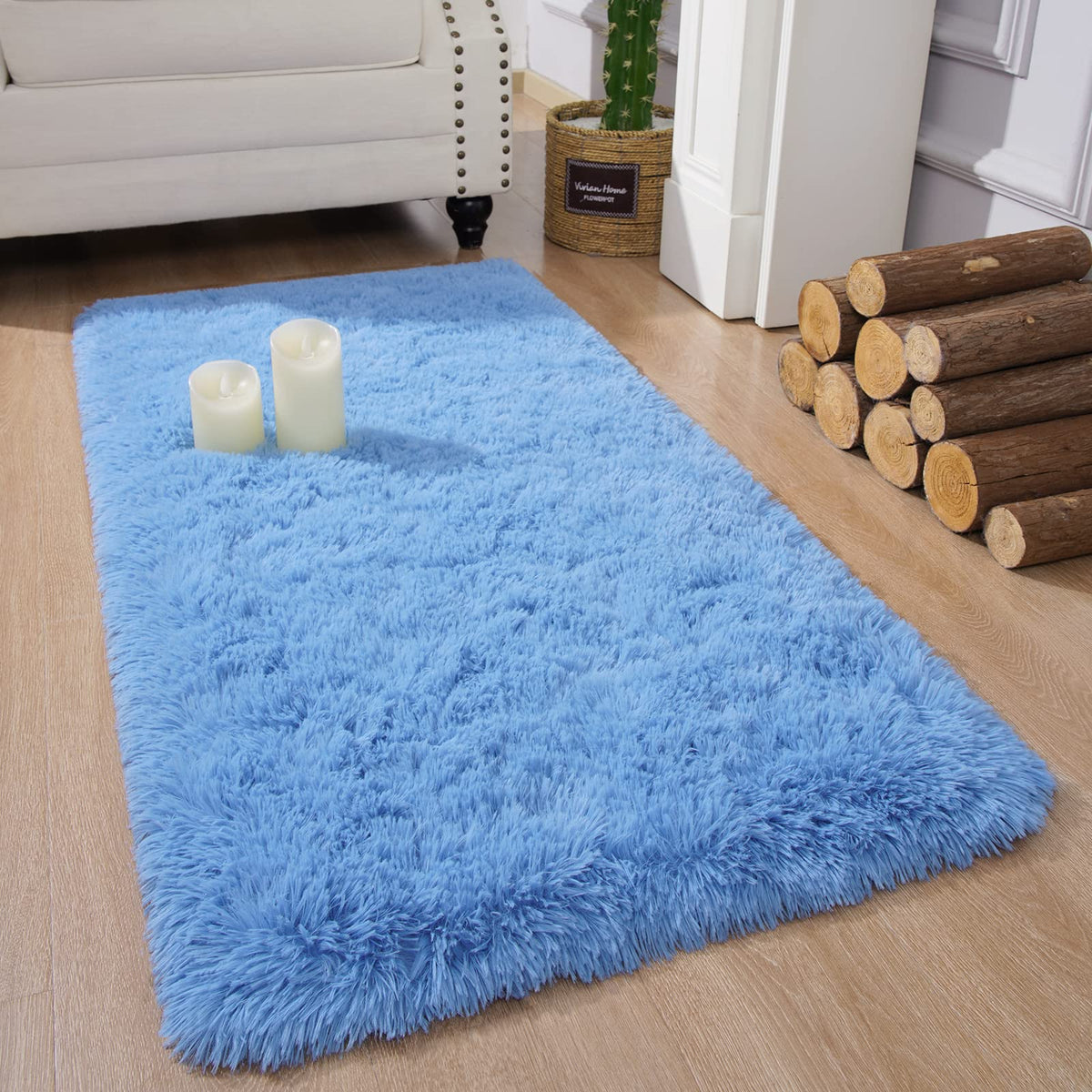Chicrug Soft Runner Rug for Bedroom Living Room Plush Fluffy Rugs 2x6