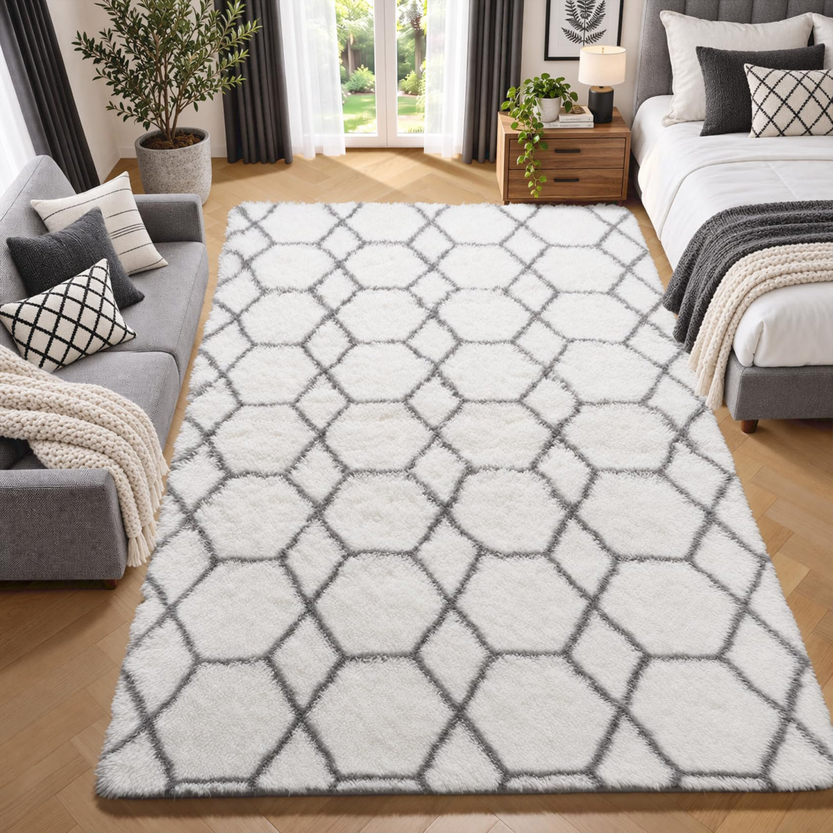 Runner Rugs for Bedroom Living Room, 2x6 Tie-Dyed Beige Hallway Area Rug