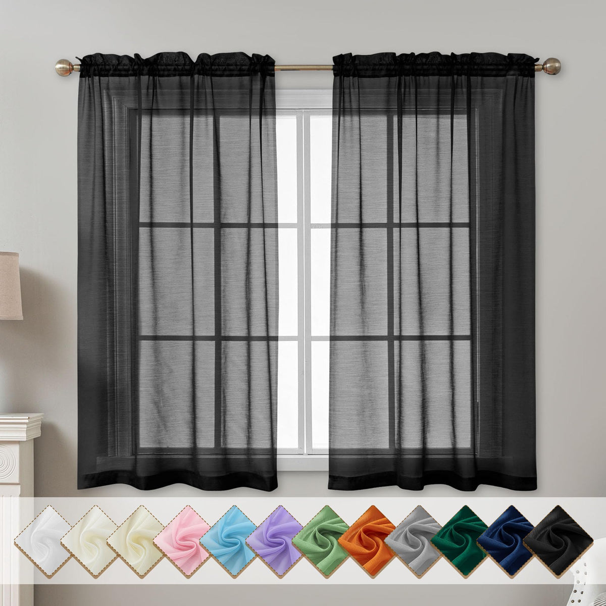 Natural Sheer Curtains 96 Inches Long Rod Pocket