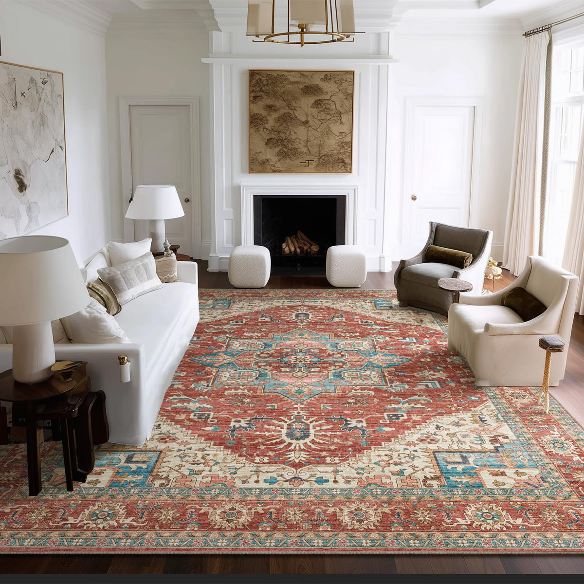 Machine Washable Rugs for Living Room: 8x10 Area Rugs for Bedroom