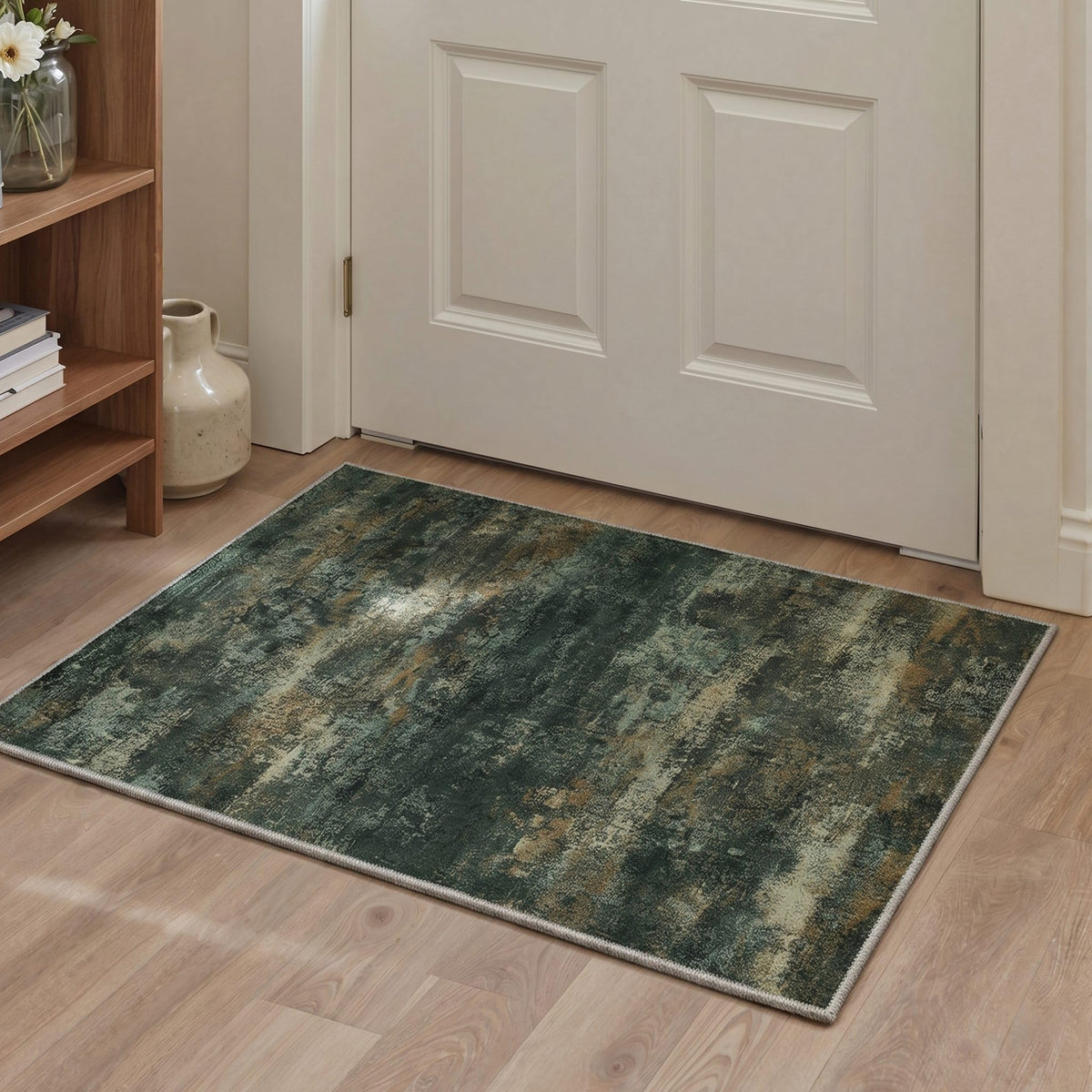 BEIMO 5x7 Green Abstract Area Rug, Washable Non-Slip for Bedroom
