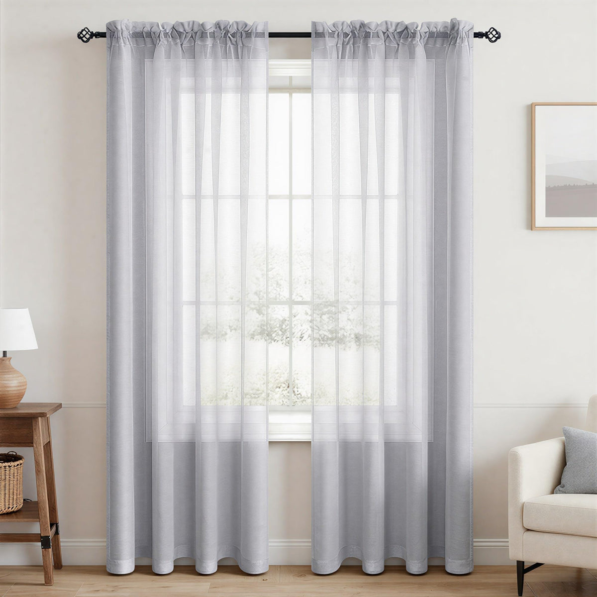 Pitalk Terracotta Curtains 84 Inch Length for Living Room 2 Panel Sets Rod Pocket Sheer Curtains for Living Room Rust Burnt Orange Red
