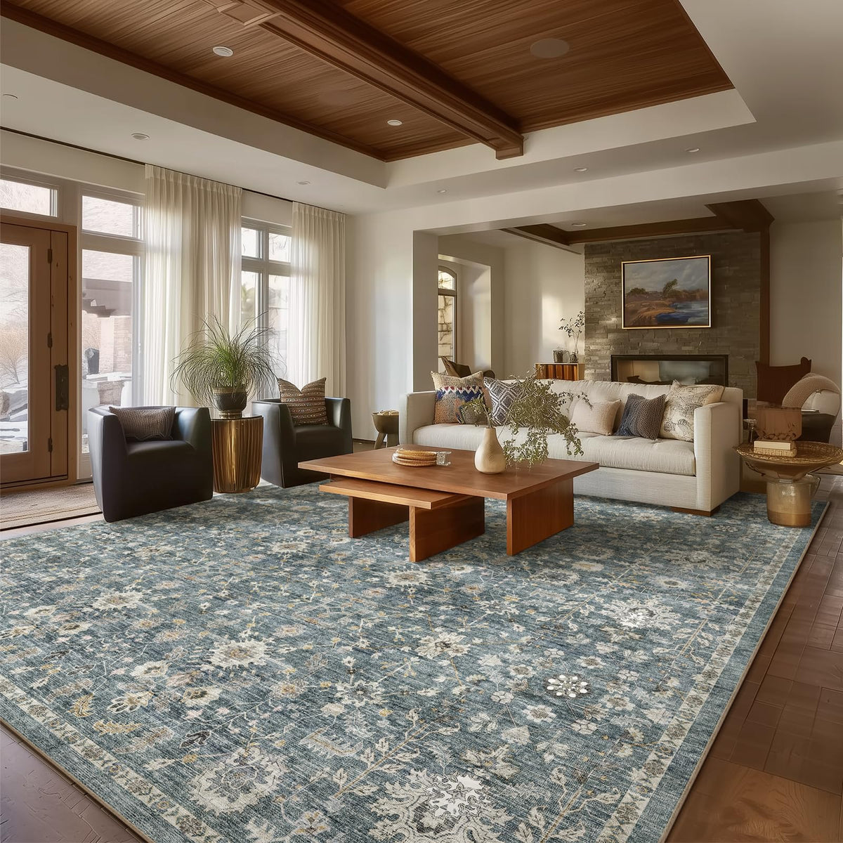 Machine Washable Rugs for Living Room: 8x10 Area Rugs for Bedroom