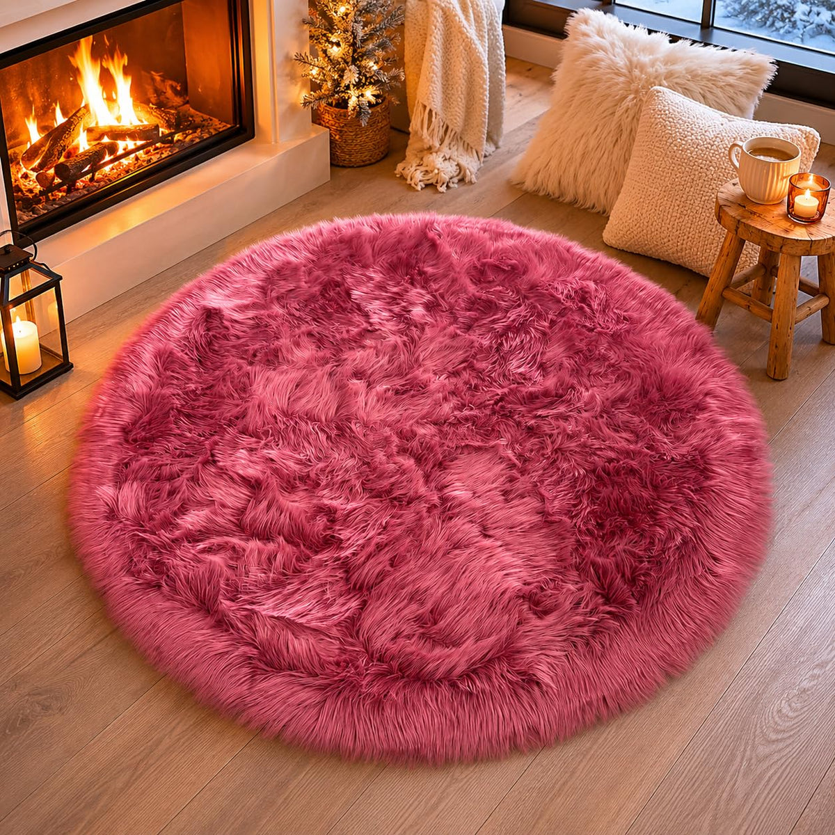 EasyJoy Ultra Soft Fluffy/Fuzzy Shaggy Area Rug Faux Fur Chair Cover Seat Pad for Bedroom Floor Sofa Living Room (2 x 6 ft Sheepskin, Beige)