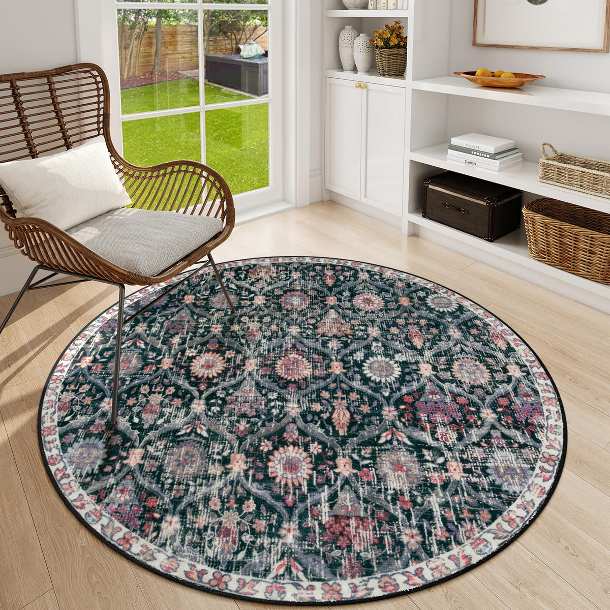 Lahome Moroccan Washable Small Area Rug, 3x5 Rug for Bedroom Living Room