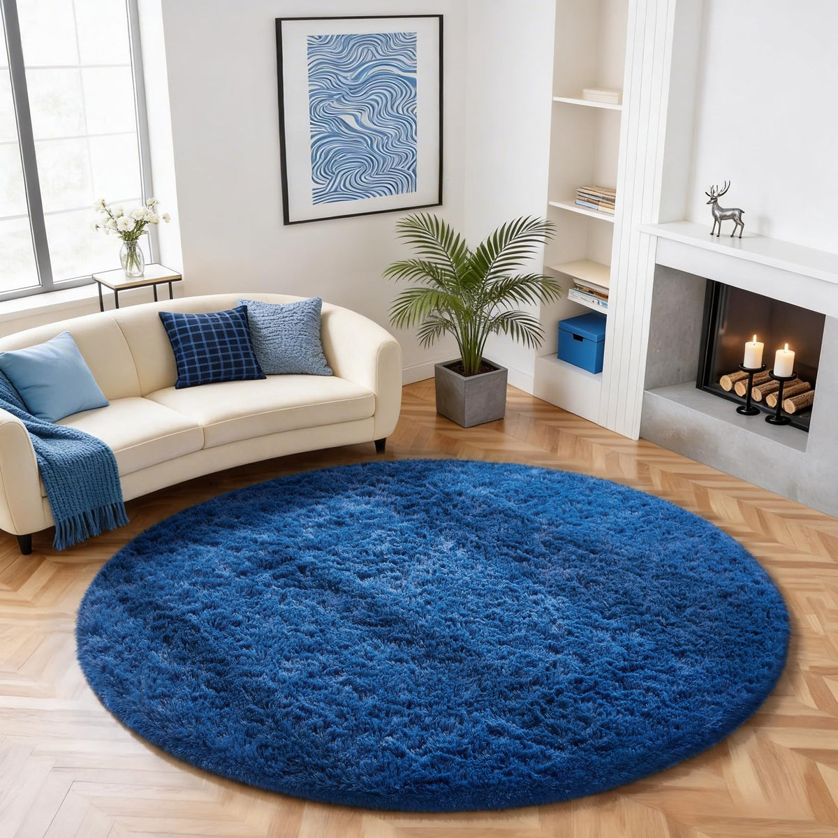 Ophanie 5x7 Area Rugs for Living Room Ivory, Fluffy Shag Large Fuzzy Plush Soft Rug, Shaggy Floor Big Carpets for Bedroom Nursery, Kids Home Decor Aesthetic with Over 99 pcs Pile fibers