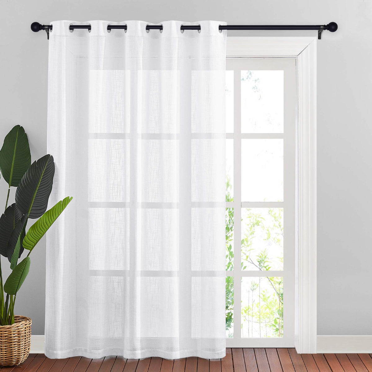 NICETOWN White Sheer Curtains for Windows 84 Inch Length, 52" W, 2 Panels