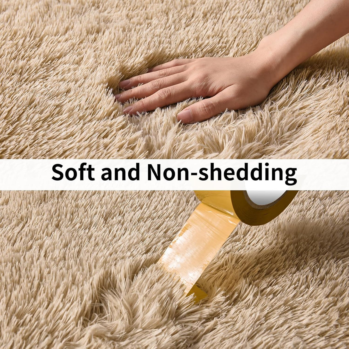Soft Runner Rugs for Bedroom Hallway 2x6 Beige Fluffy Shag Washable