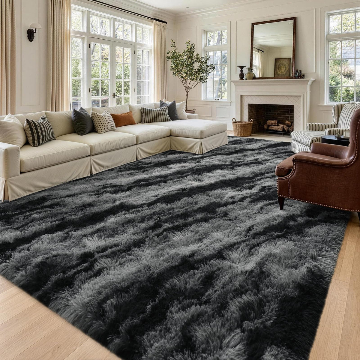Noahas 2x6 Black Fluffy Soft Runner Rug Non-Slip for Bedroom Dorm Hallway