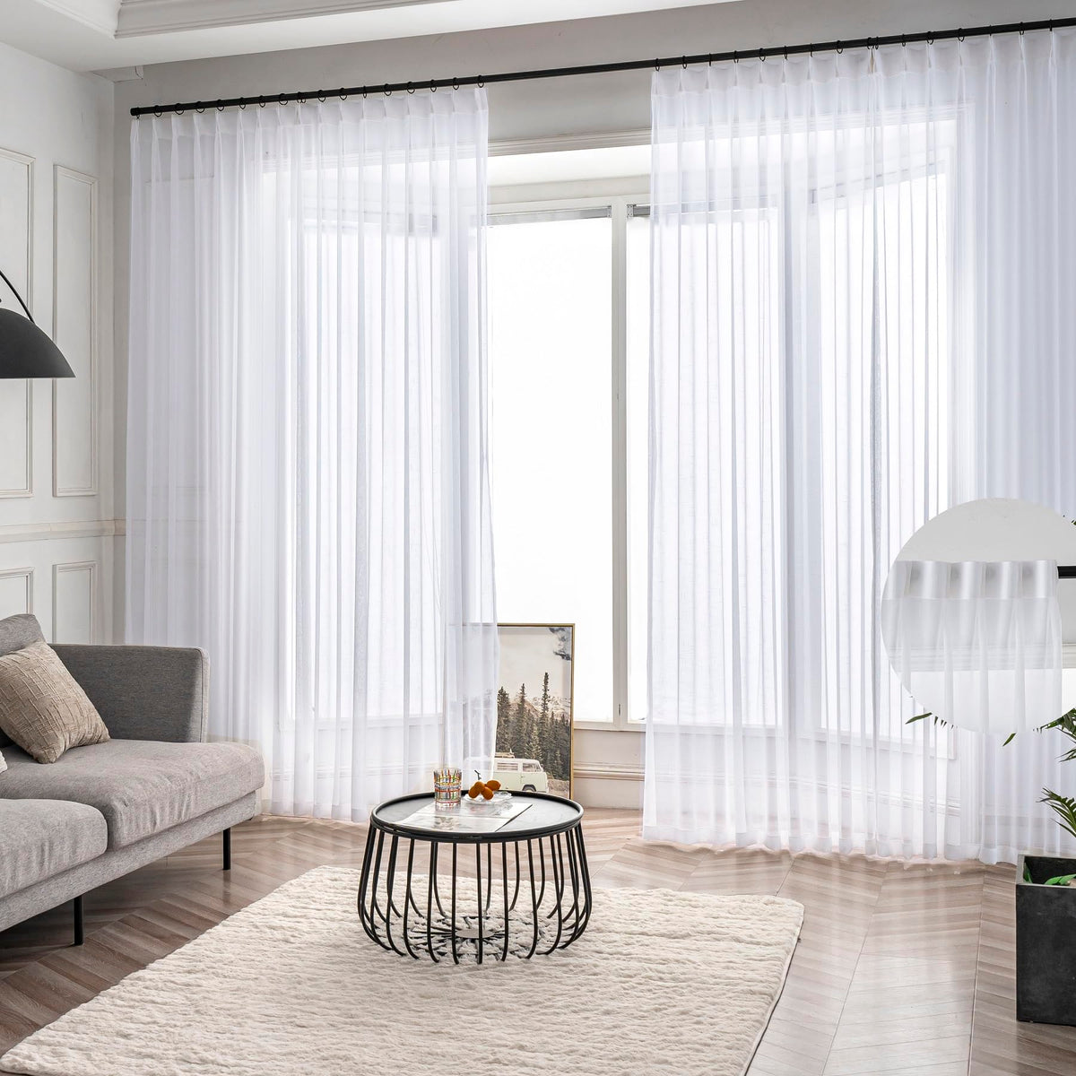 Off White Sheer Curtains 108 Inches Long Pinch Pleat Linen Textured Ceiling