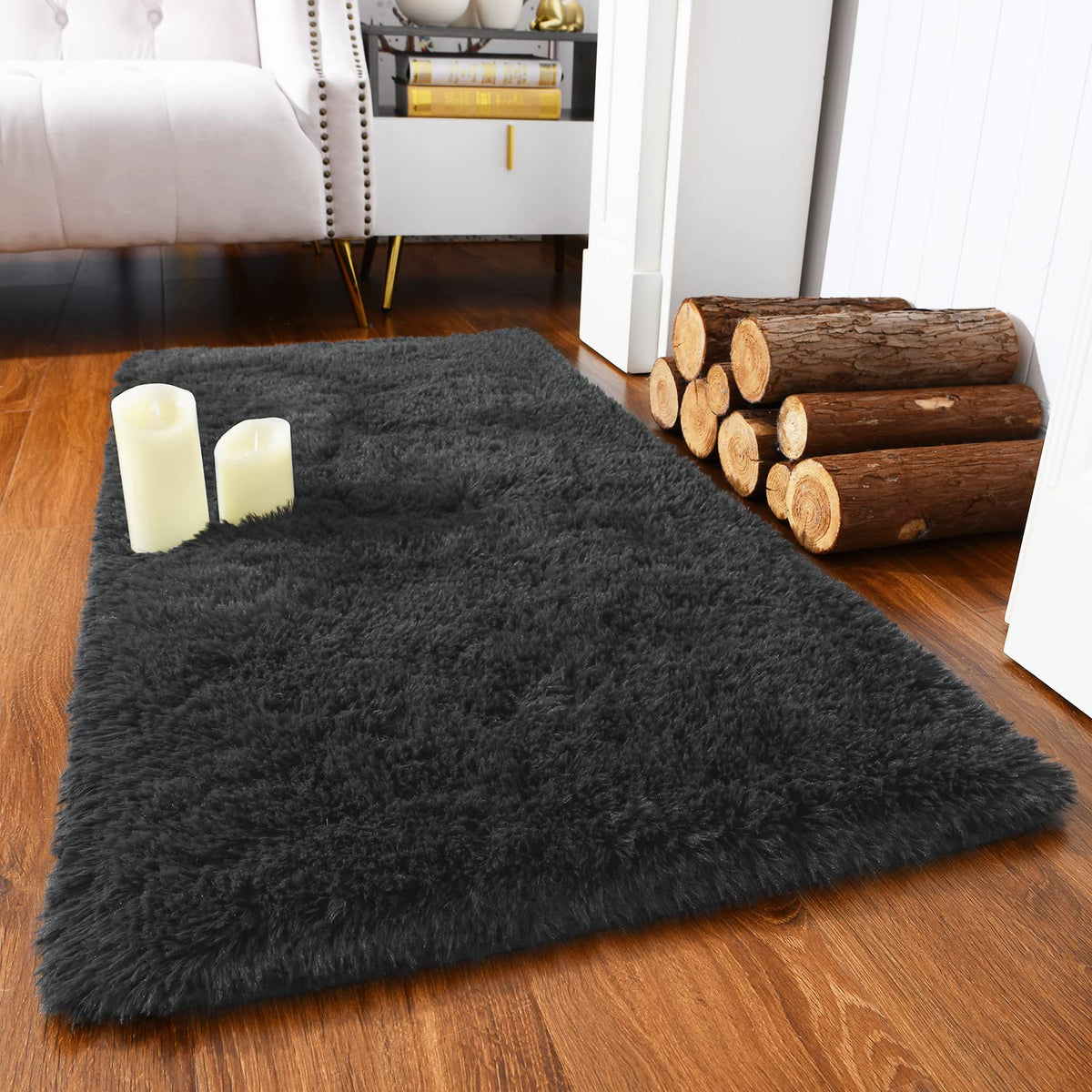 Chicrug Soft Runner Rug for Bedroom Living Room Plush Fluffy Rugs 2x6