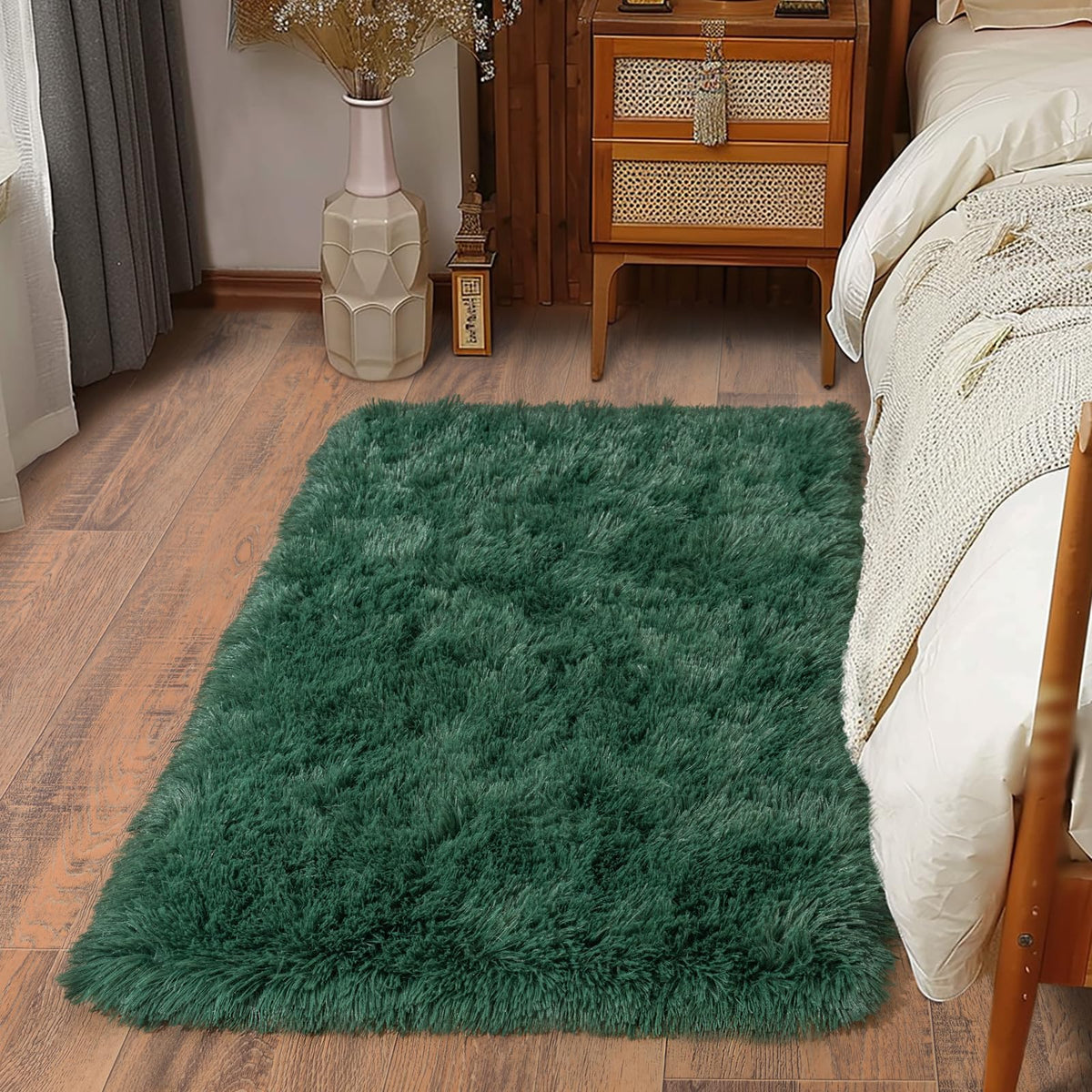 Soft Runner Rugs for Bedroom Hallway 2x6 Beige Fluffy Shag Washable